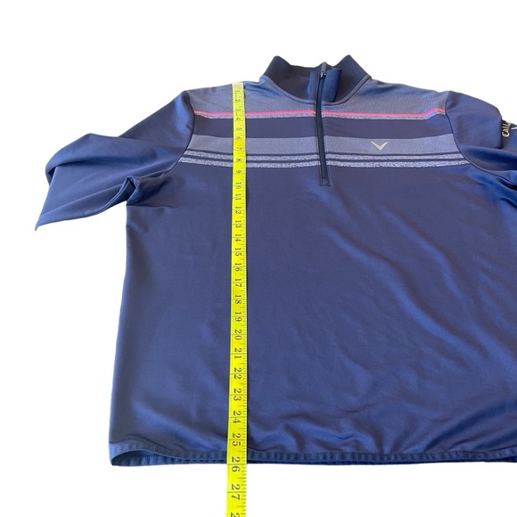 Callaway Navy/Pink Stripe 1/4 Zip Pullover Sweater (S) - Picture 10 of 12